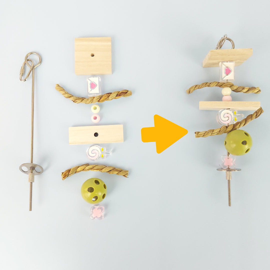 【高品質・安全】インコおもちゃを100均価格で作り放題「エンドレス・ヒーリング SET」(ステンレス,人間の子ども用ハードプラスチックONLY) 鳥おもちゃ