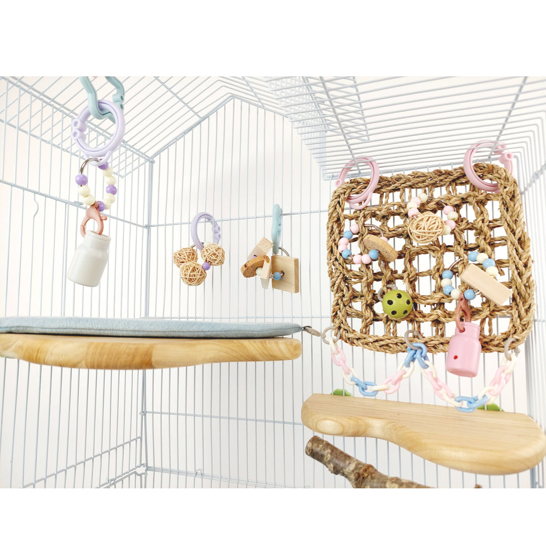 【高品質・安全】インコおもちゃを100均価格で作り放題「エンドレス・ヒーリング SET」(ステンレス,人間の子ども用ハードプラスチックONLY) 鳥おもちゃ