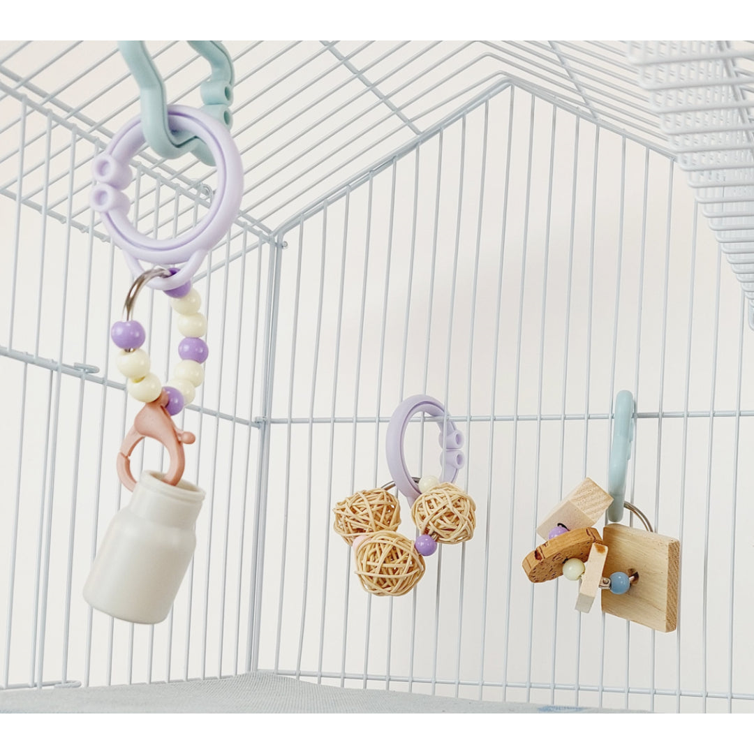 【高品質・安全】インコおもちゃを100均価格で作り放題「エンドレス・ヒーリング SET」(ステンレス,人間の子ども用ハードプラスチックONLY) 鳥おもちゃ