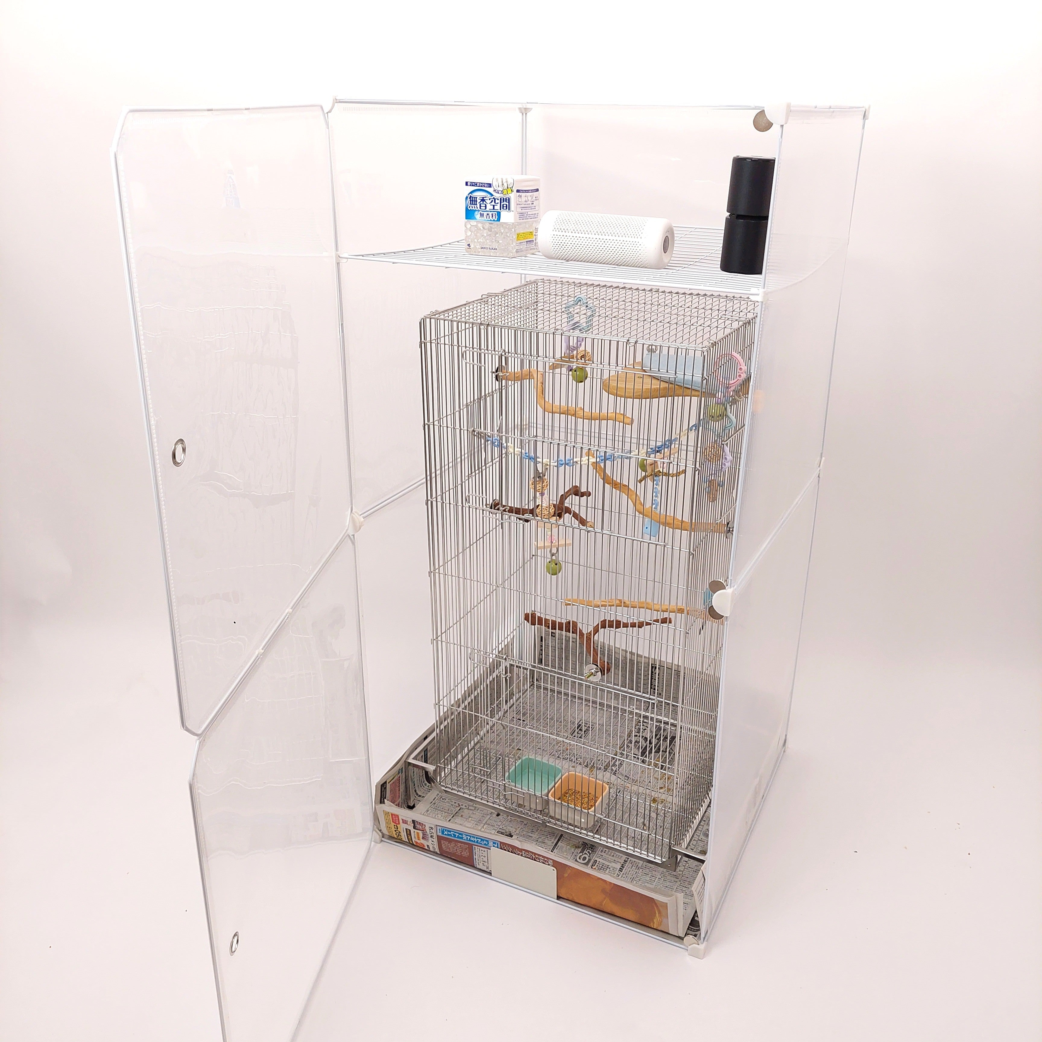 【鳥の羽が飛ばない+夜は保温】夏も使える大型インコケージカバー「10得快適保くん」,冬は保温ケース,オールシーズン対応, 121x62x62cm