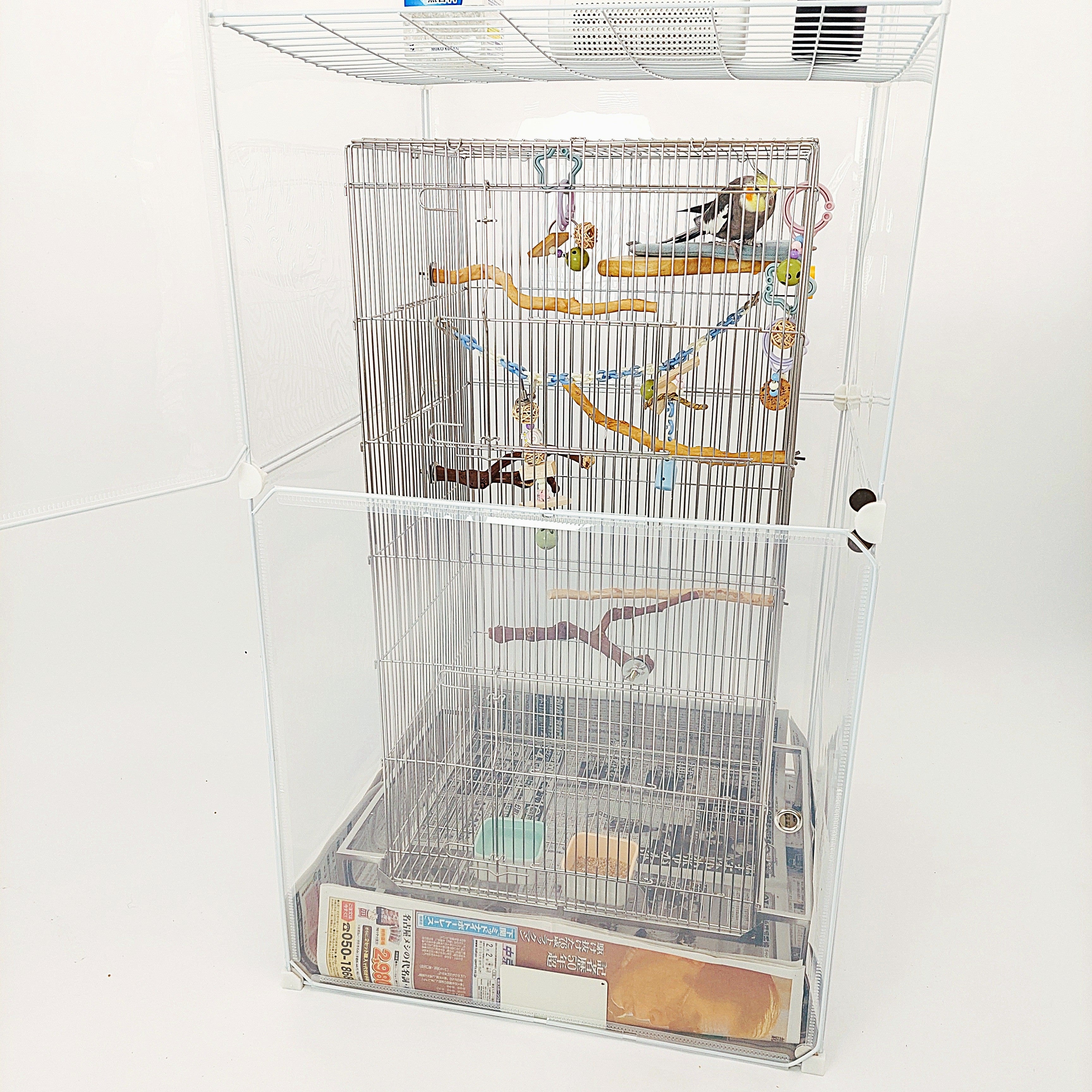 58X91cm,日本初,新聞紙1枚抜けば掃除完了「ステンレス10秒ケージ 」特許拾得の大きい鳥ケージ, おしゃれな大型ケージ,掃除しやすい,オカメインコ,ウロコインコ,コザクラインコ