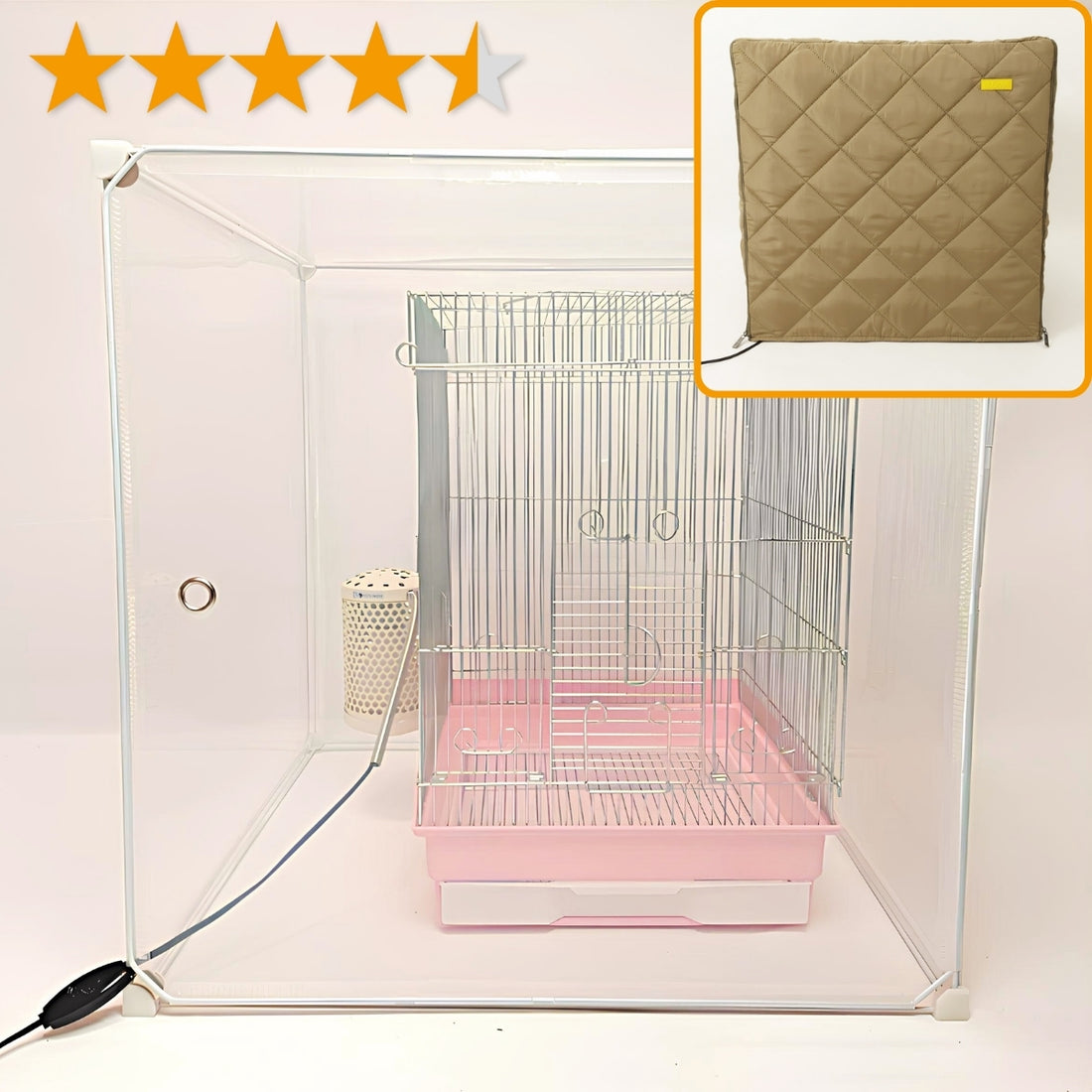 【換羽期用ネットカバー2枚が無料】鳥保温カバー、インコケージカバー「快適保くん」,保温ケース,オールシーズン対応 62x62x62cm