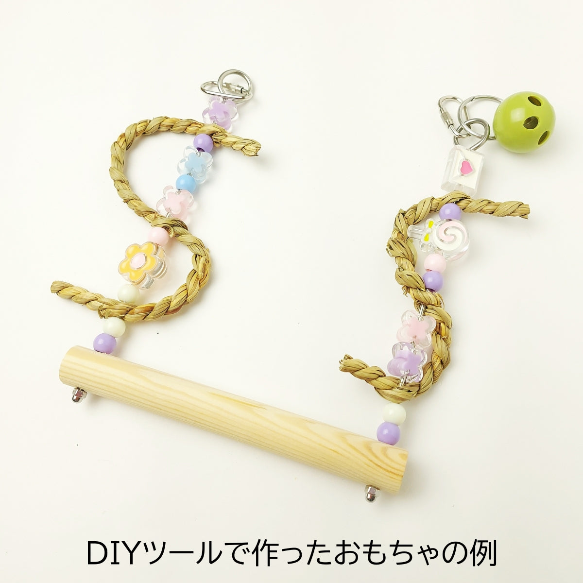 【1m入り】無農薬の水草ロープ、インコ用かじりおもちゃ「ガマツイスト」セキセイインコもOK