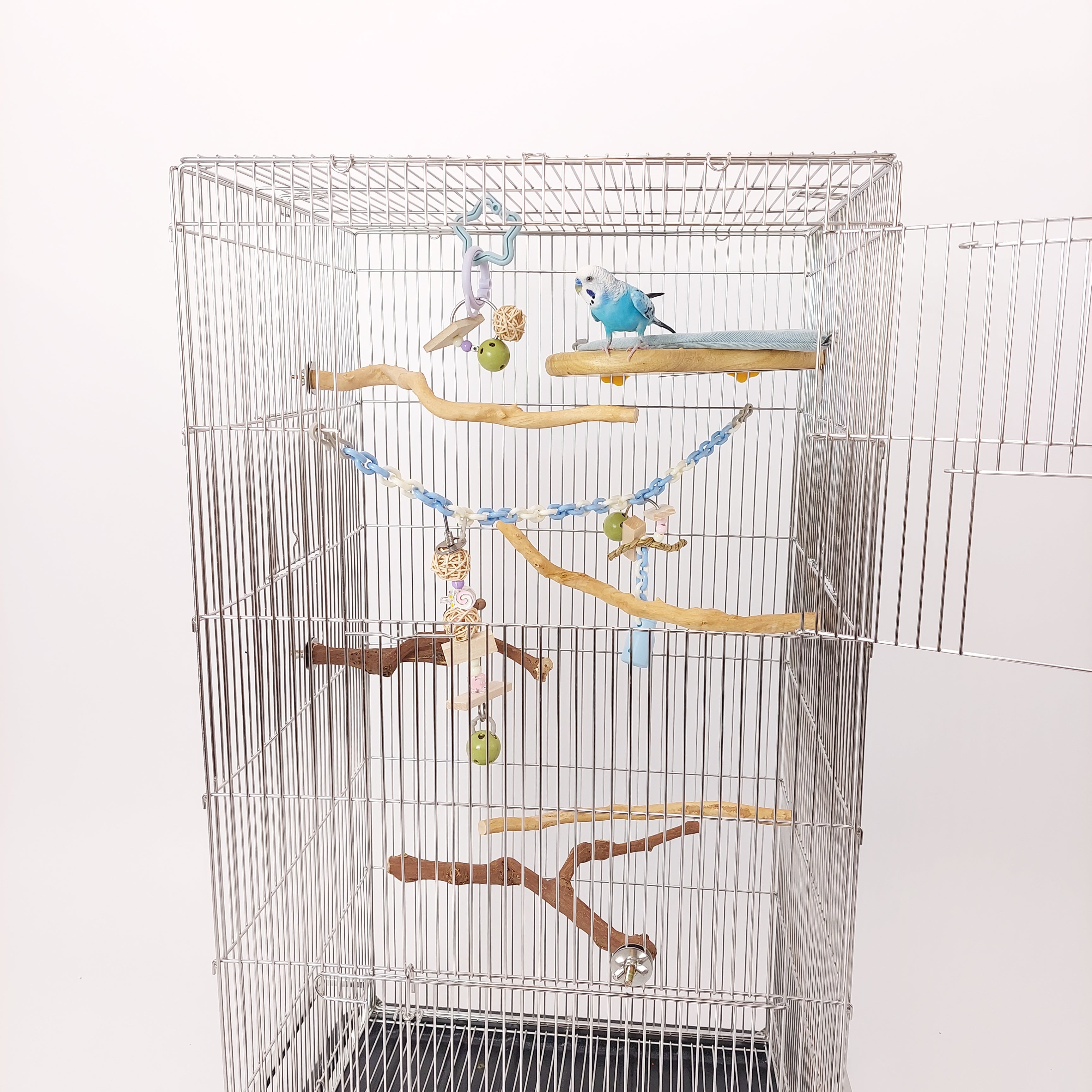 58X91cm,日本初,新聞紙1枚抜けば掃除完了「ステンレス10秒ケージ 」特許拾得の大きい鳥ケージ, おしゃれな大型ケージ,掃除しやすい,オカメインコ,ウロコインコ,コザクラインコ