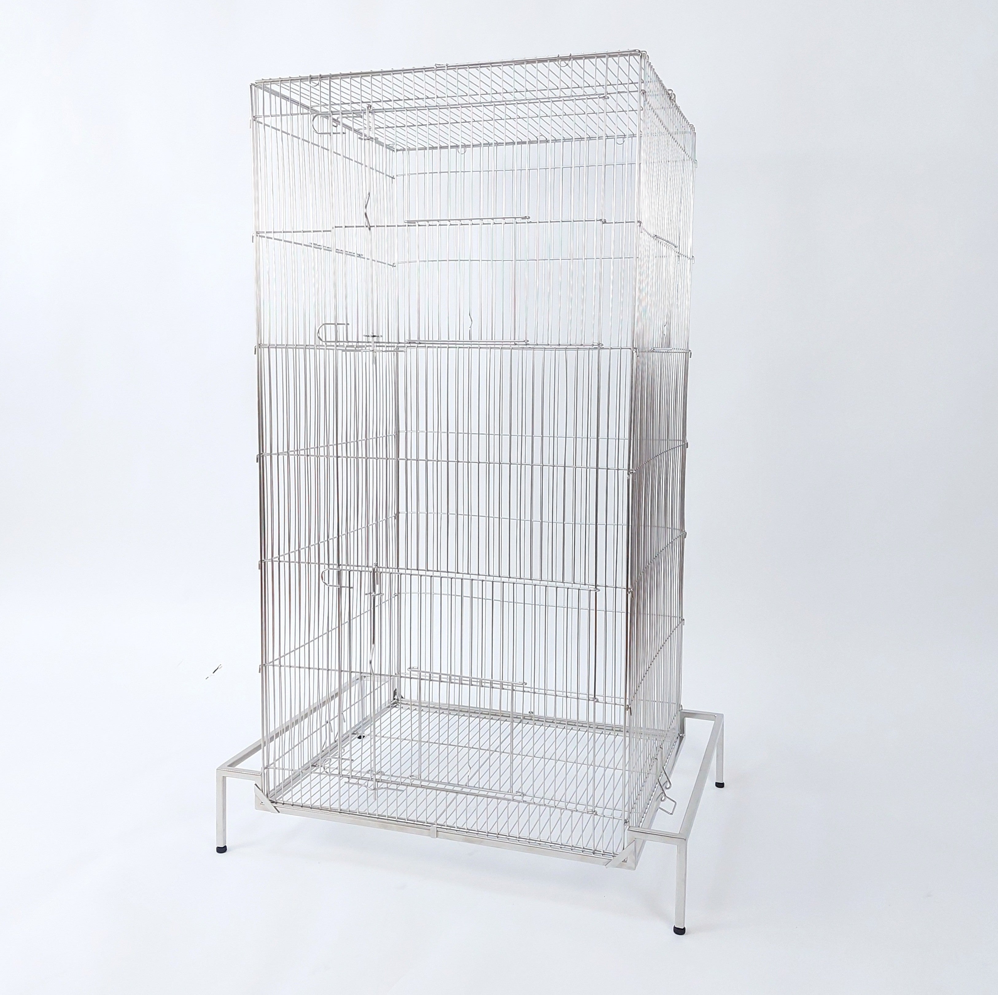 58X91cm,日本初,新聞紙1枚抜けば掃除完了「ステンレス10秒ケージ 」特許拾得の大きい鳥ケージ, おしゃれな大型ケージ,掃除しやすい,オカメインコ,ウロコインコ,コザクラインコ