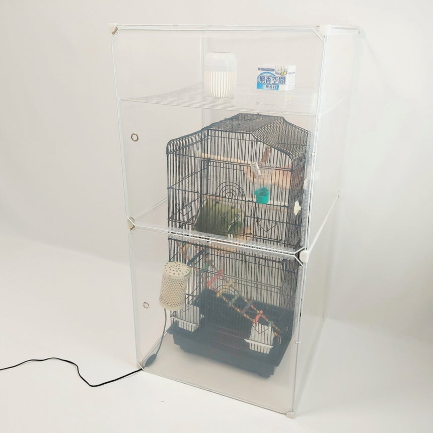 【鳥の羽が飛ばない+夜は保温】夏も使える大型インコケージカバー「10得快適保くん」,冬は保温ケース,オールシーズン対応, 121x62x62cm