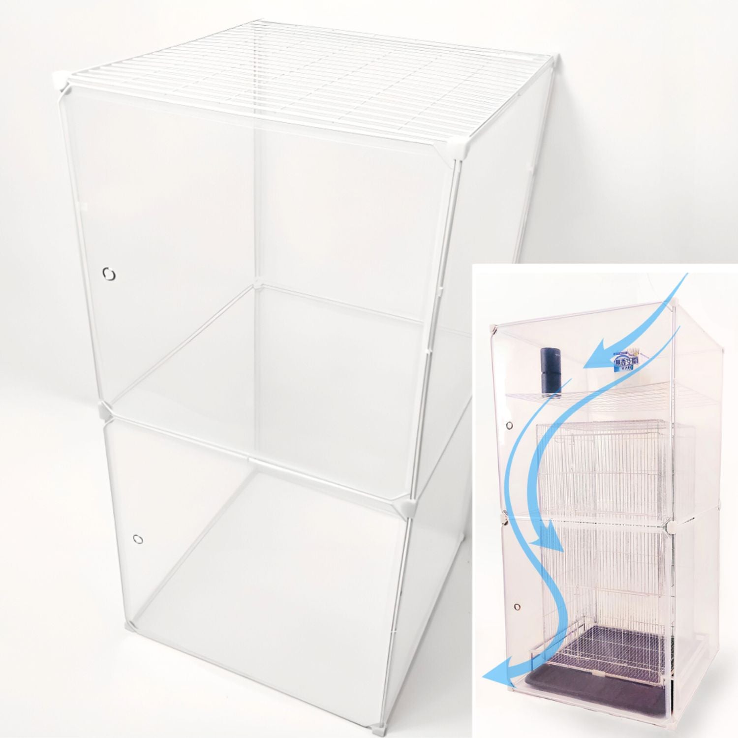 【鳥の羽が飛ばない+夜は保温】夏も使える大型インコケージカバー「10得快適保くん」,冬は保温ケース,オールシーズン対応, 121x62x62cm