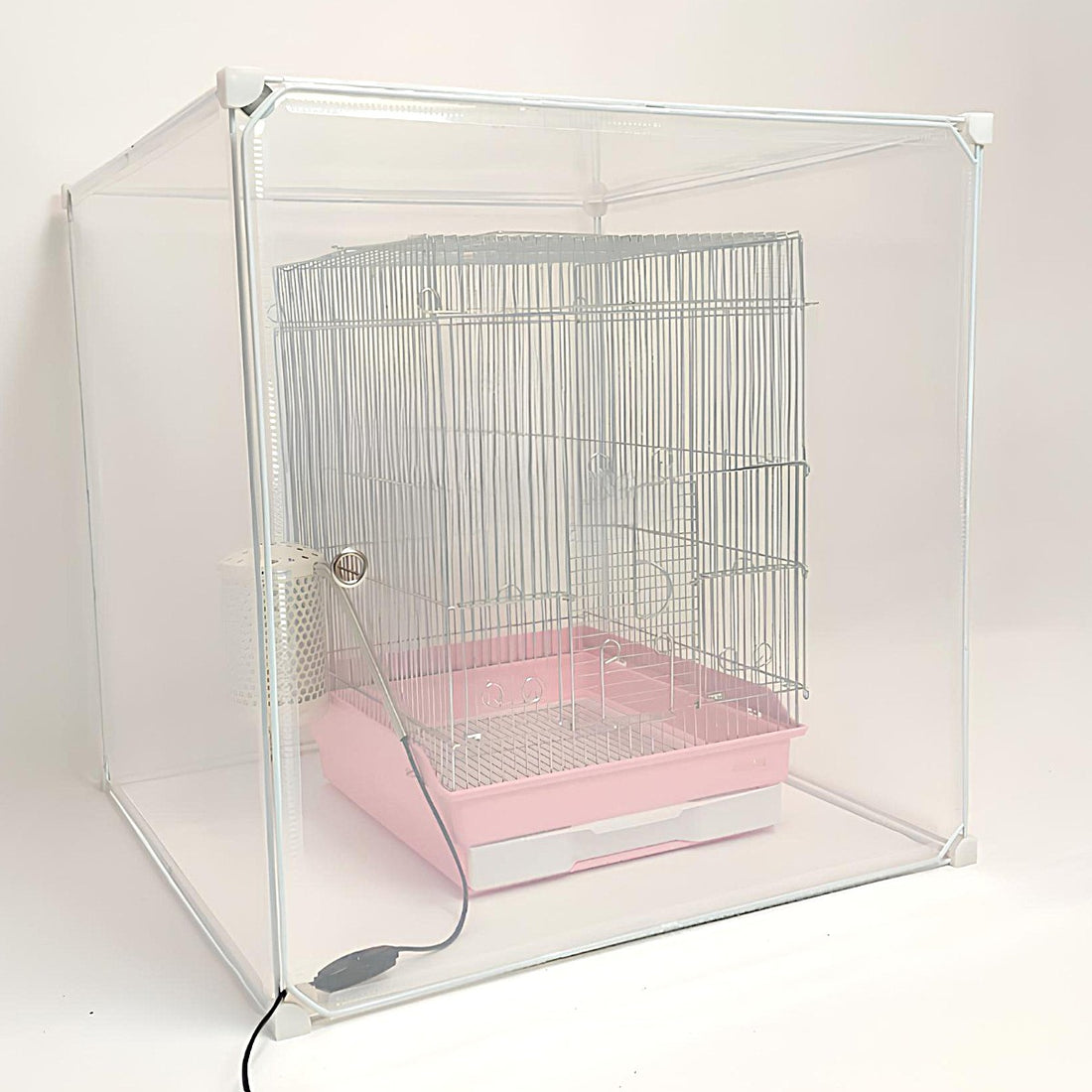 冬もポカポカに!インコケージの温湿度管理ケース,インコケージカバー、「快適保くん」62X62X62cm(アクリルケージの代用)インコケース, 鳥ケージケース,インコヒーター用)