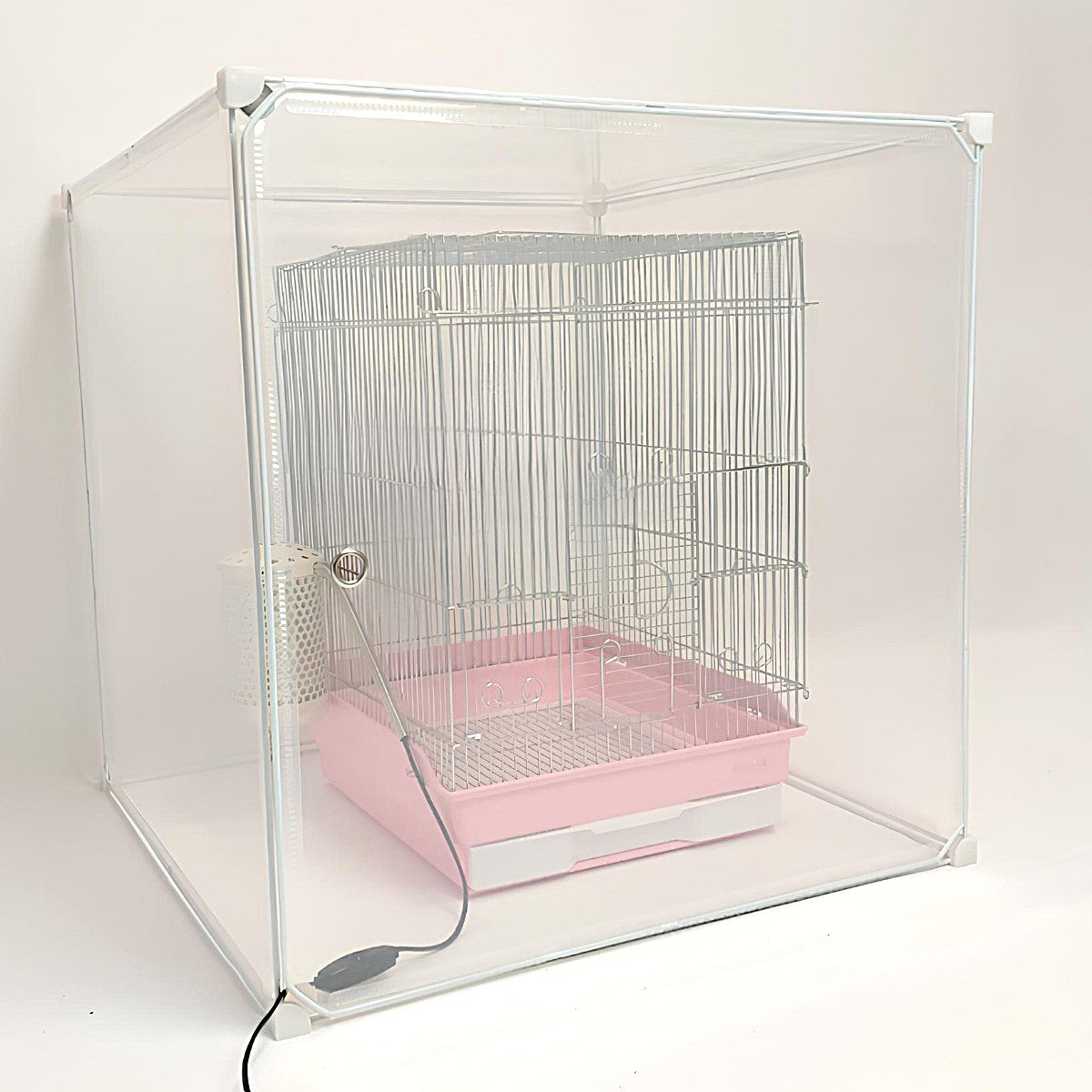 冬もポカポカに!インコケージの温湿度管理ケース,インコケージカバー、「快適保くん」62X62X62cm(アクリルケージの代用)インコケース, 鳥ケージケース,インコヒーター用)