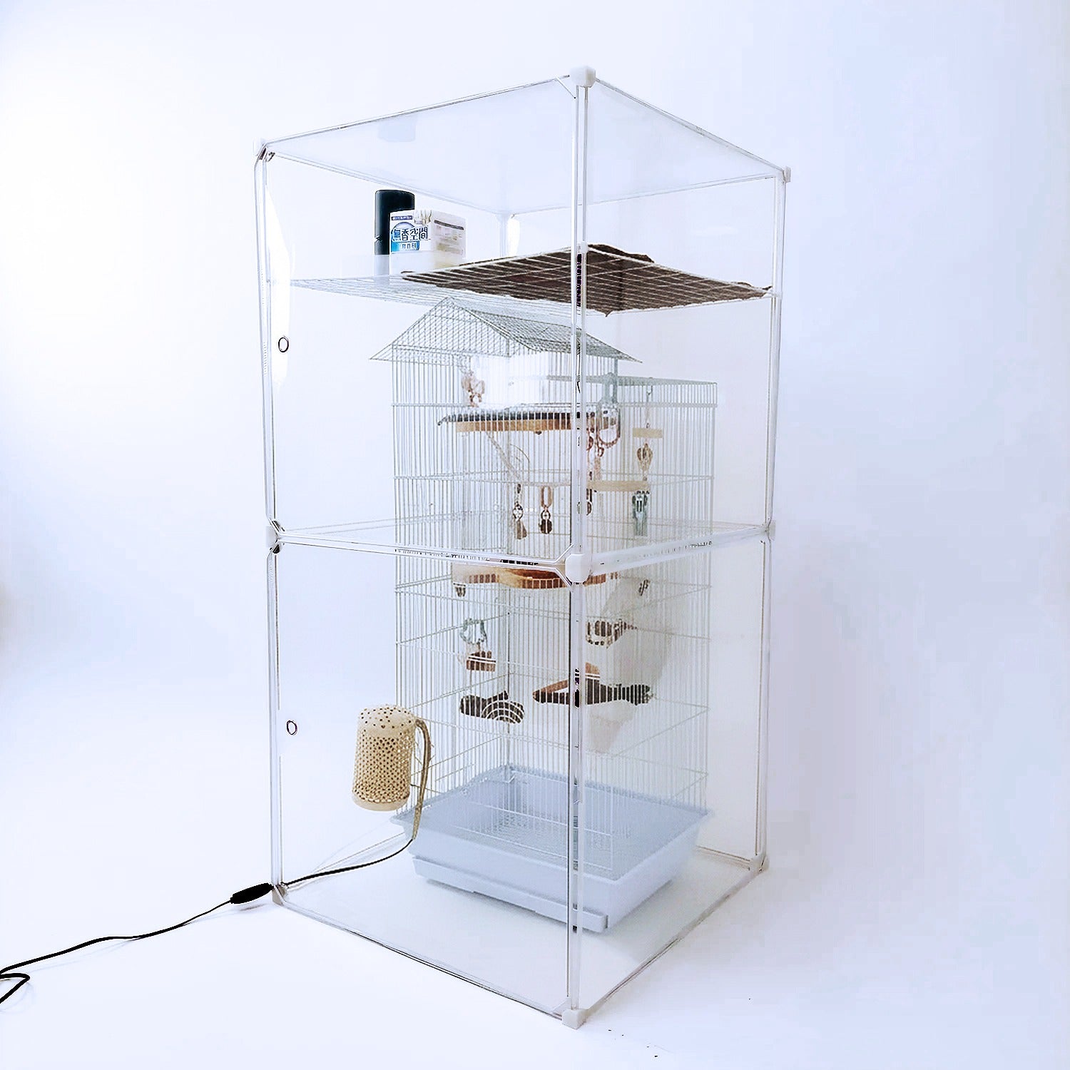 【鳥の羽が飛ばない+夜は保温】夏も使える大型インコケージカバー「10得快適保くん」,冬は保温ケース,オールシーズン対応, 121x62x62cm