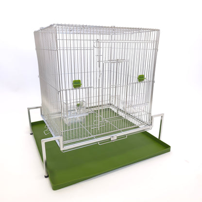 送料無料【日本初】トレー洗い不要！ステンレス製インコケージ「サッポイ」 本体幅45cm／土台幅59cm、文鳥用にも使える鳥かご