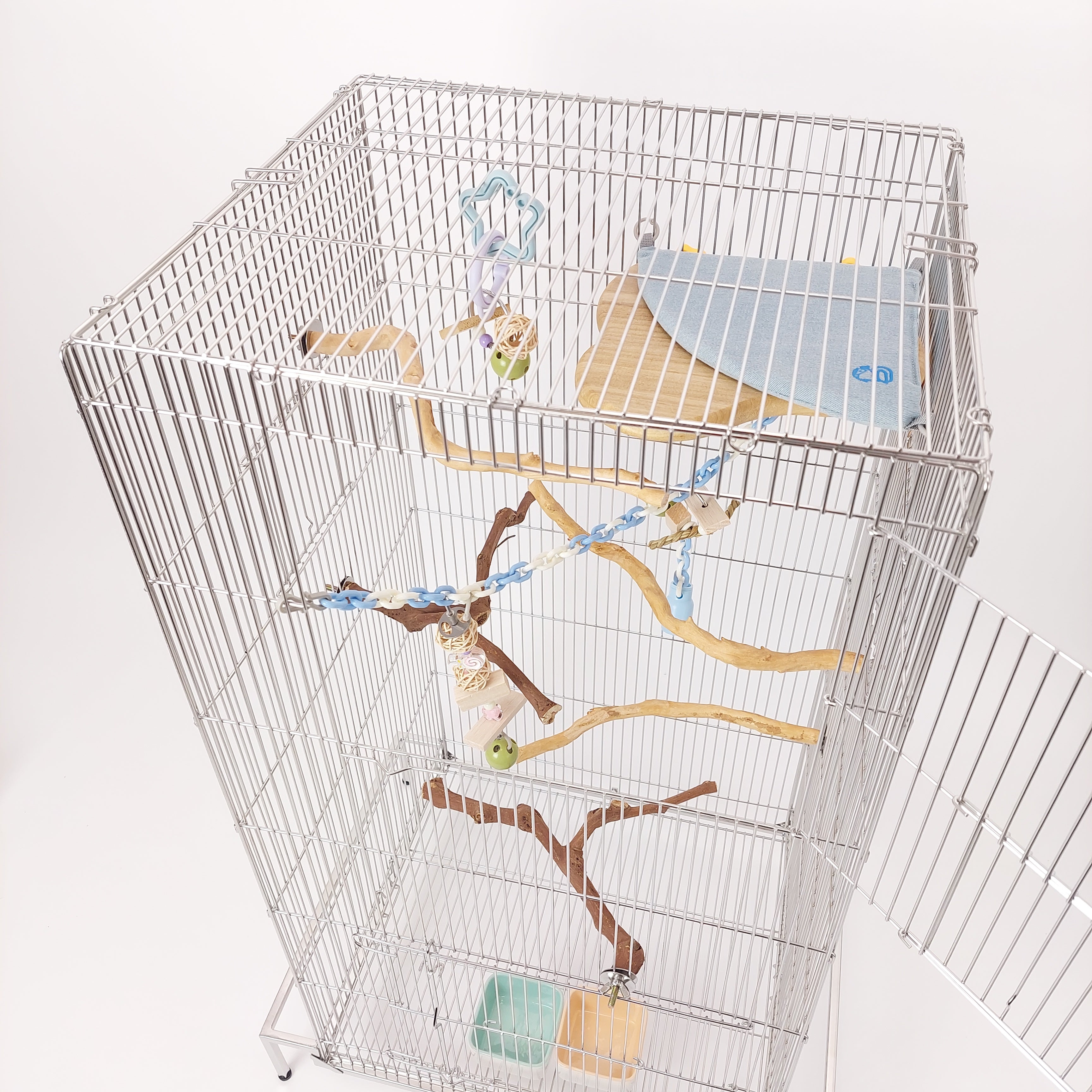 58X91cm,10秒掃除,ステンレスインコケージ,日本初のトレー洗い不要