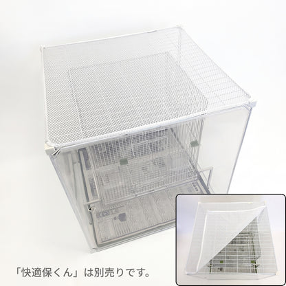 送料無料【日本初】トレー洗い不要！ステンレス製インコケージ「サッポイ」 本体幅45cm／土台幅59cm、文鳥用にも使える鳥かご