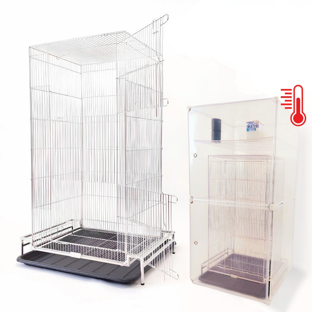 [NEW]91cm,10秒掃除,ステンレスインコケージ,日本初のトレー洗い不要「ステンレス10秒ケージ 」特許拾得の鳥ケージ