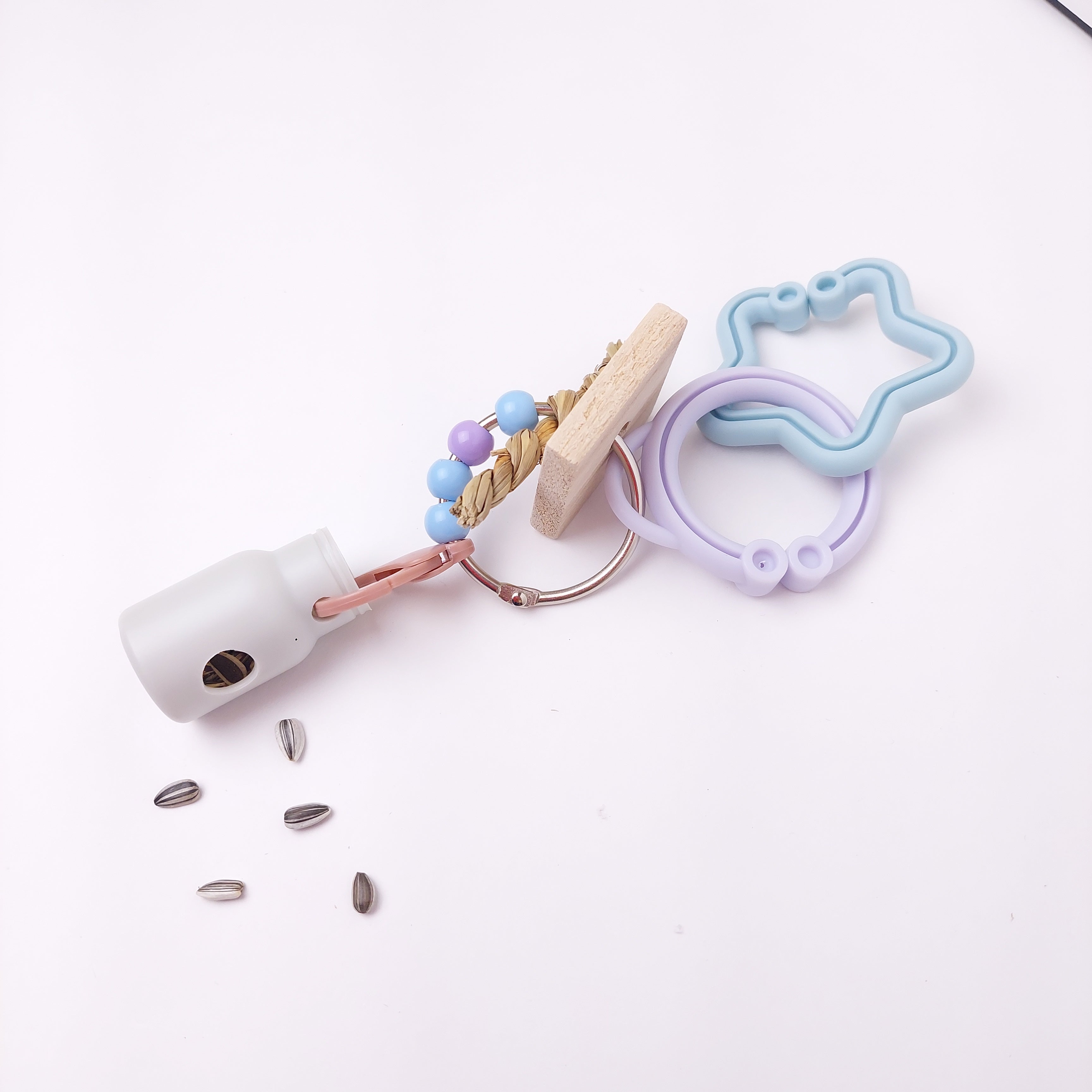 【高品質・安全】インコおもちゃを100均価格で作り放題「エンドレス・ヒーリング SET」(ステンレス,人間の子ども用ハードプラスチックONLY)　鳥おもちゃ