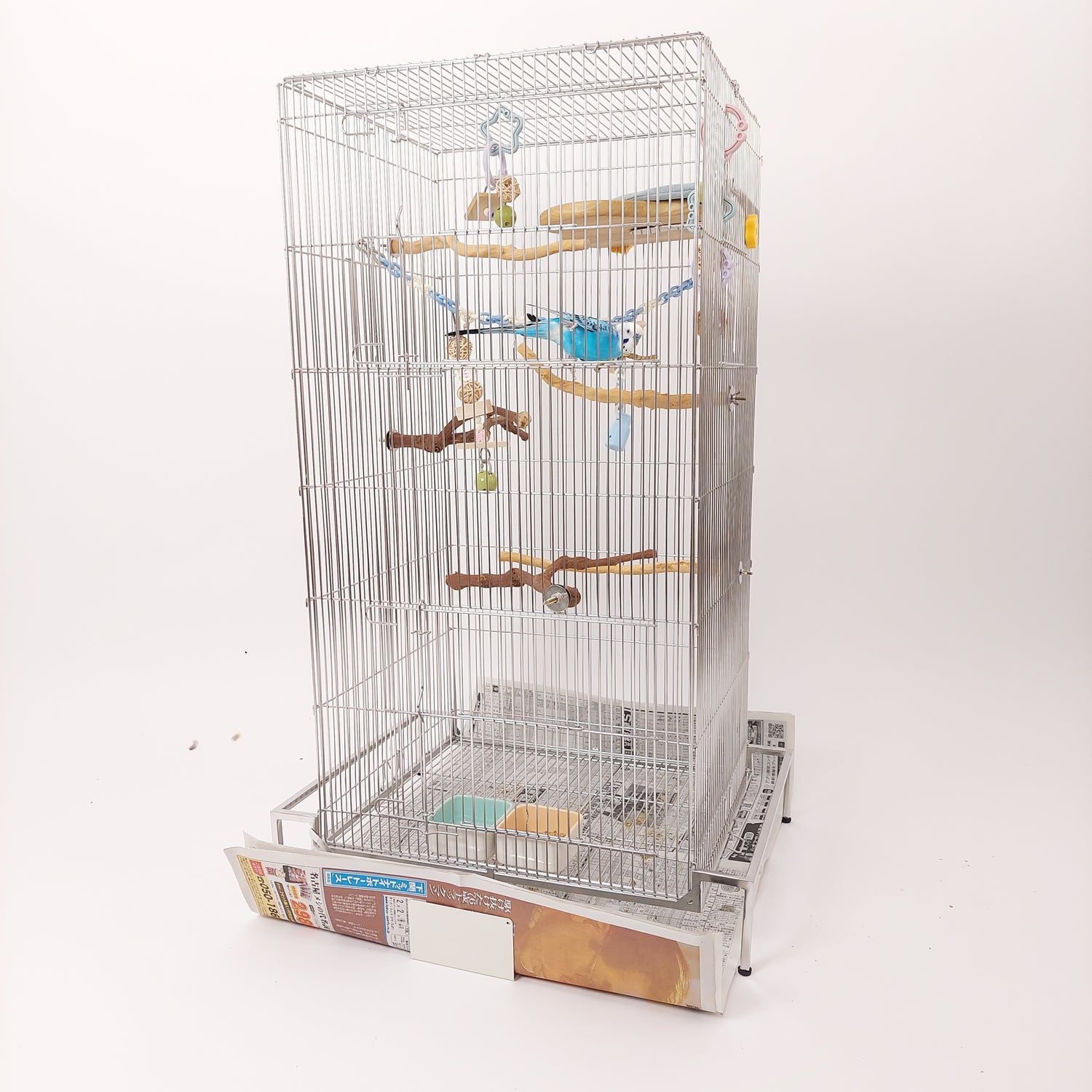 [NEW]91cm,10秒掃除,ステンレスインコケージ,日本初のトレー洗い不要「ステンレス10秒ケージ 」特許拾得の鳥ケージ