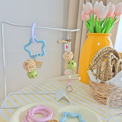 「ワンコイン」超簡単に作れるセキセイインコおもちゃBセット,高品質の鳥おもちゃ,無農薬,無着色,防腐剤無し