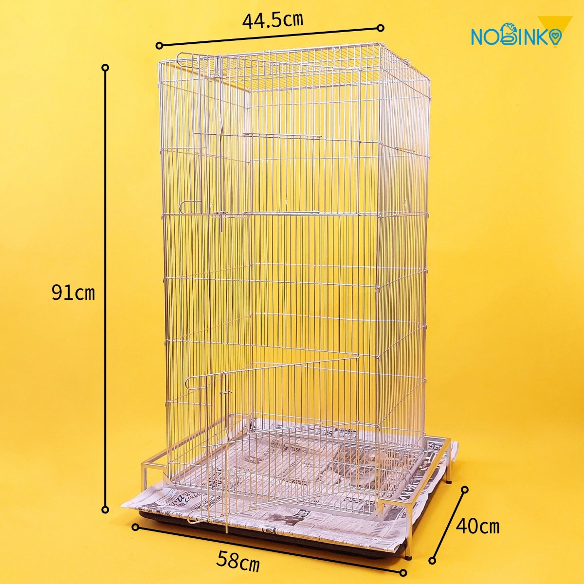 58X91cm,10秒掃除,ステンレスインコケージ,日本初のトレー洗い不要
