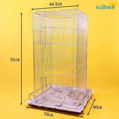 58X91cm,日本初,新聞紙1枚抜けば掃除完了「ステンレス10秒ケージ 」特許拾得の大きい鳥ケージ, おしゃれな大型ケージ,掃除しやすい,オカメインコ,ウロコインコ,コザクラインコ