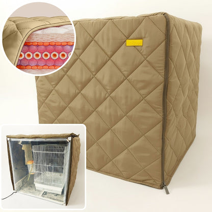 【1,300円のやけど防止用品付き】最先端素材の断熱インコケージカバー,電気代を超節約「NOBISONテックダウン」(鳥ケージカバー、鳥ケージケース)　小サイズ