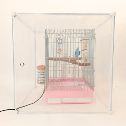 【換羽期用ネットカバー2枚が無料】鳥保温カバー、インコケージカバー「快適保くん」,保温ケース,オールシーズン対応 62x62x62cm