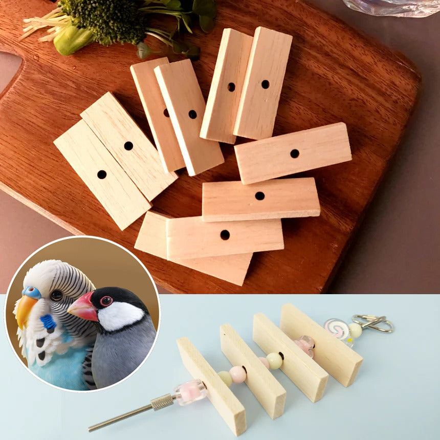 【4個】セキセイインコが大好き、無毒性ソフトインコおもちゃ、かじり木パーツ「カジカジバルサチップ」
